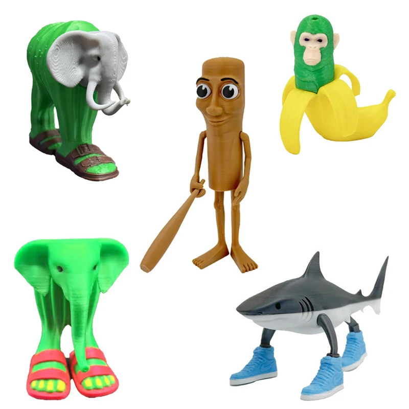 

Shark Figurine Tungtungsahur Figure Funny Doll Desktop Decoration Tralalero Tralala Figure Movable Articulated 3D Printed Toy