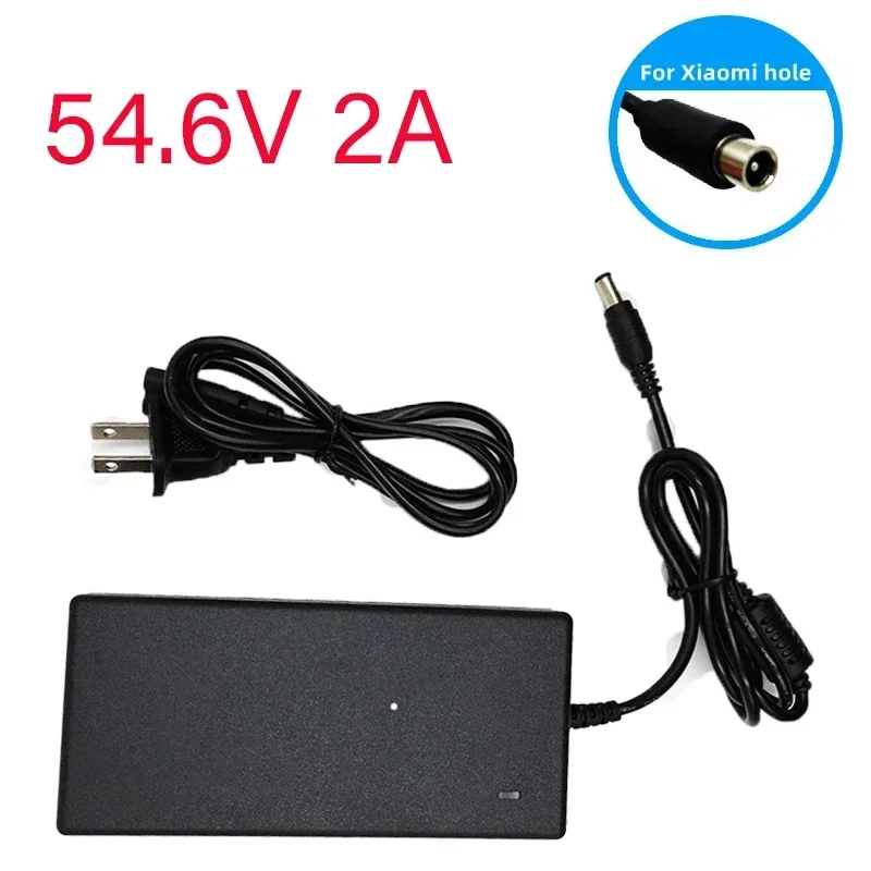 For 48V 13S Lithium Skateboard Balance Vehicle Battery for 48V Li-ion Battery Charger DC Socket/connector 54.6V 2A Charger