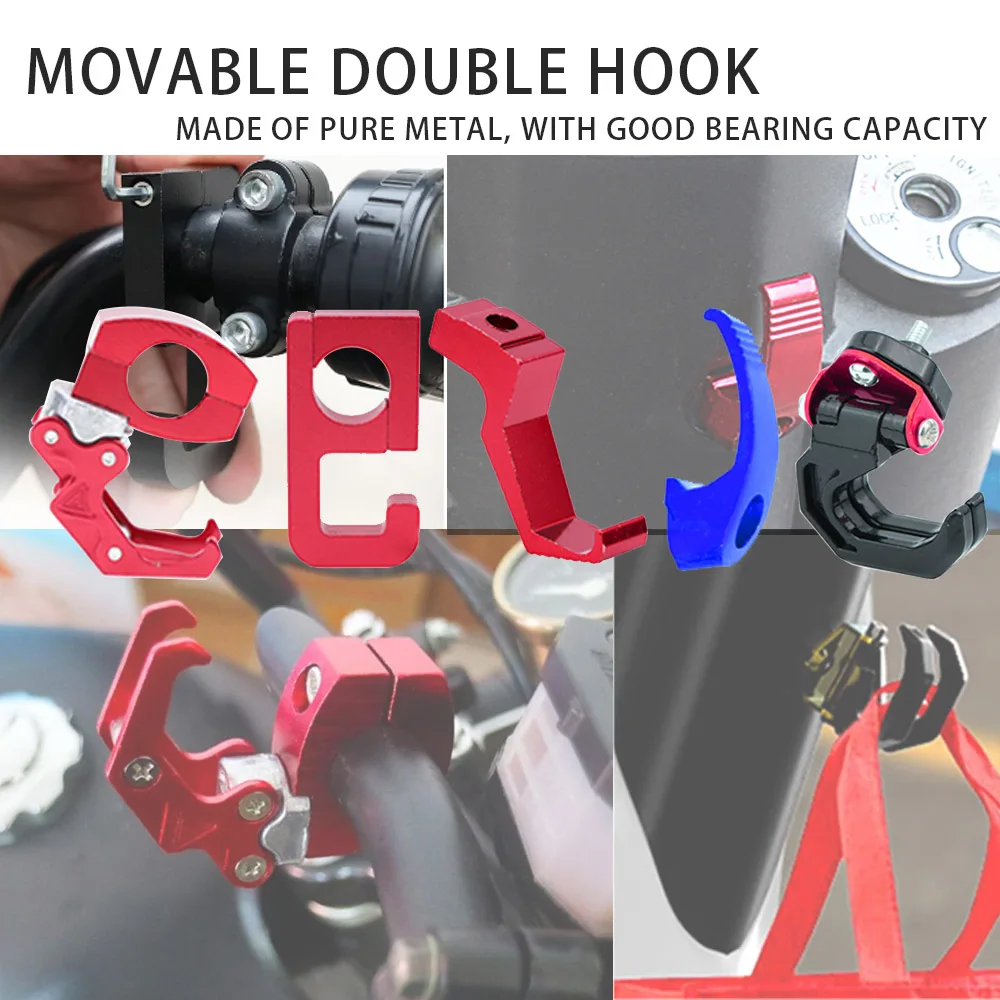 

Motorcycle Handlebar Storage Hook Scooter Luggage Bag Hanger Helmet Claw Hook Storage Bag Holder Aluminum Alloy Easy to Install