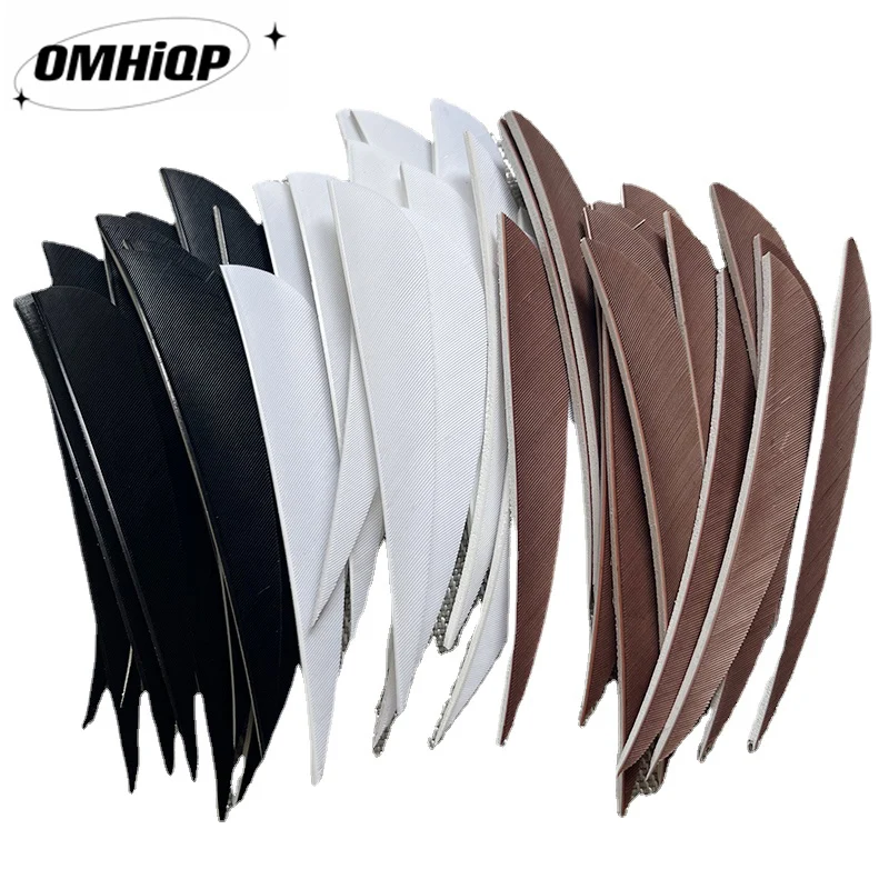 50Pcs 4" Water Drop Turkey Plume Fletching Right Wing Archery Hunting Feathers DIY Arrow Vanes