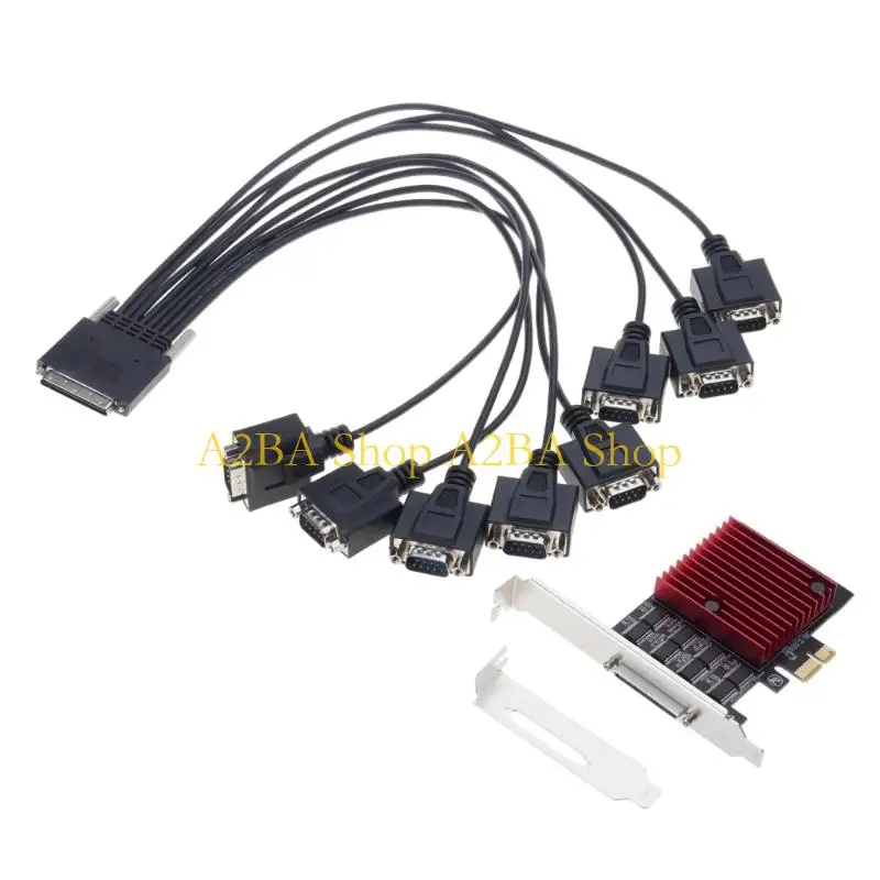 

A2BA Computer PCIE to 8 Port RS232 Serial Expansion Simple Device Expansion Fast Speed Communication Low Profile Bracket