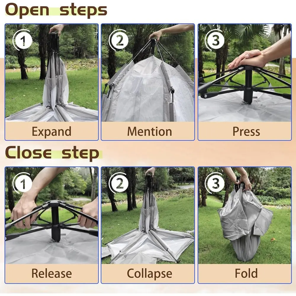 Tragbarer Laufstall für Kleinkinder mit Baldachin, Spielplatz für Kleinkinder im Innen- und Außenbereich, faltbares Moskitonetz – Grau