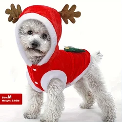 Winter Cartoon-Themed Pet Costumes with Snap Button and Pullover Closure - Polyester Christmas Outfits for Medium Dogs and Cats