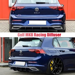 Rear Bumper Diffuser Spoiler Side Splitters Racing Diffuseur Custom Body Kit For VW For Golf 8 MK8 Life GTI GTE R-line 2020-2022