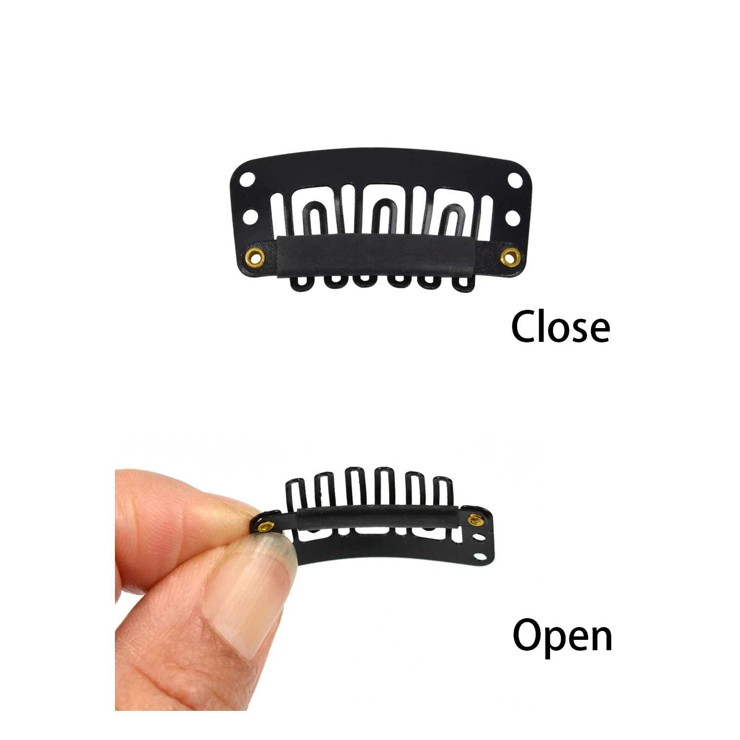 100Pcs Hair Clips with Back Rubber 32mm/28mm Wig Comb Clips Metal Snap Clip Wig Accessories for Hair Extensions DIY