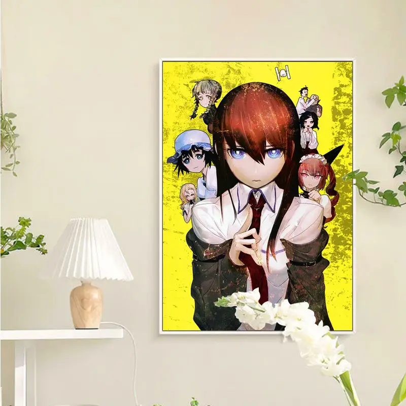 Classic Anime Steins Gate DIY Sticky Poster Vintage Room Bar Cafe Decor Room Wall Decor