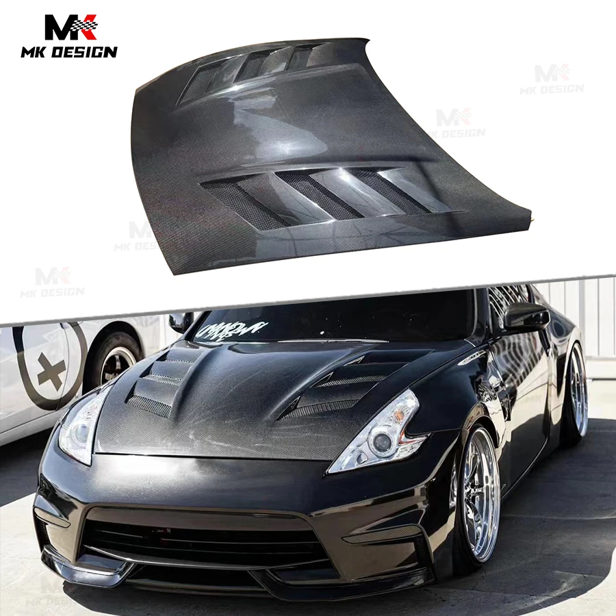 Carbon Fiber AM Style Front Hood Engine Bonnet for Nissan 370Z 2008-2019 Front Bonnet Hood Replacement Body Kit Car Accessories