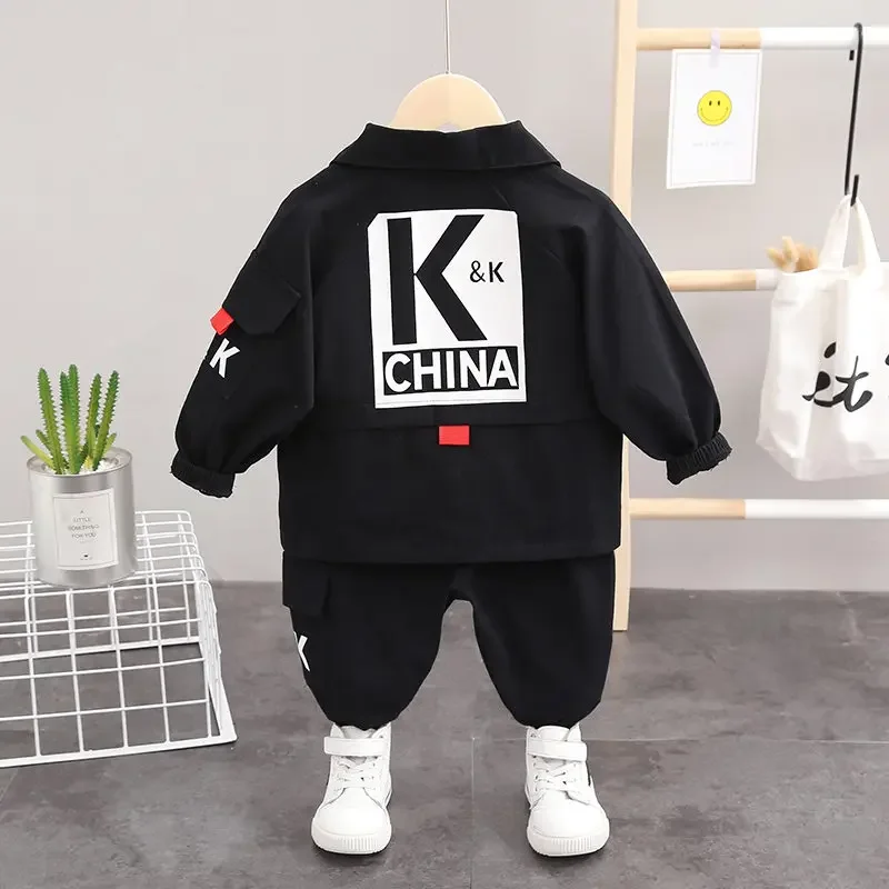 Autumn Children Clothes Kids Boys Jacket Suit T-Shirt Pants 3Pcs/sets Spring Kids Infant Clothing Toddler Sportswear 0-4 Years