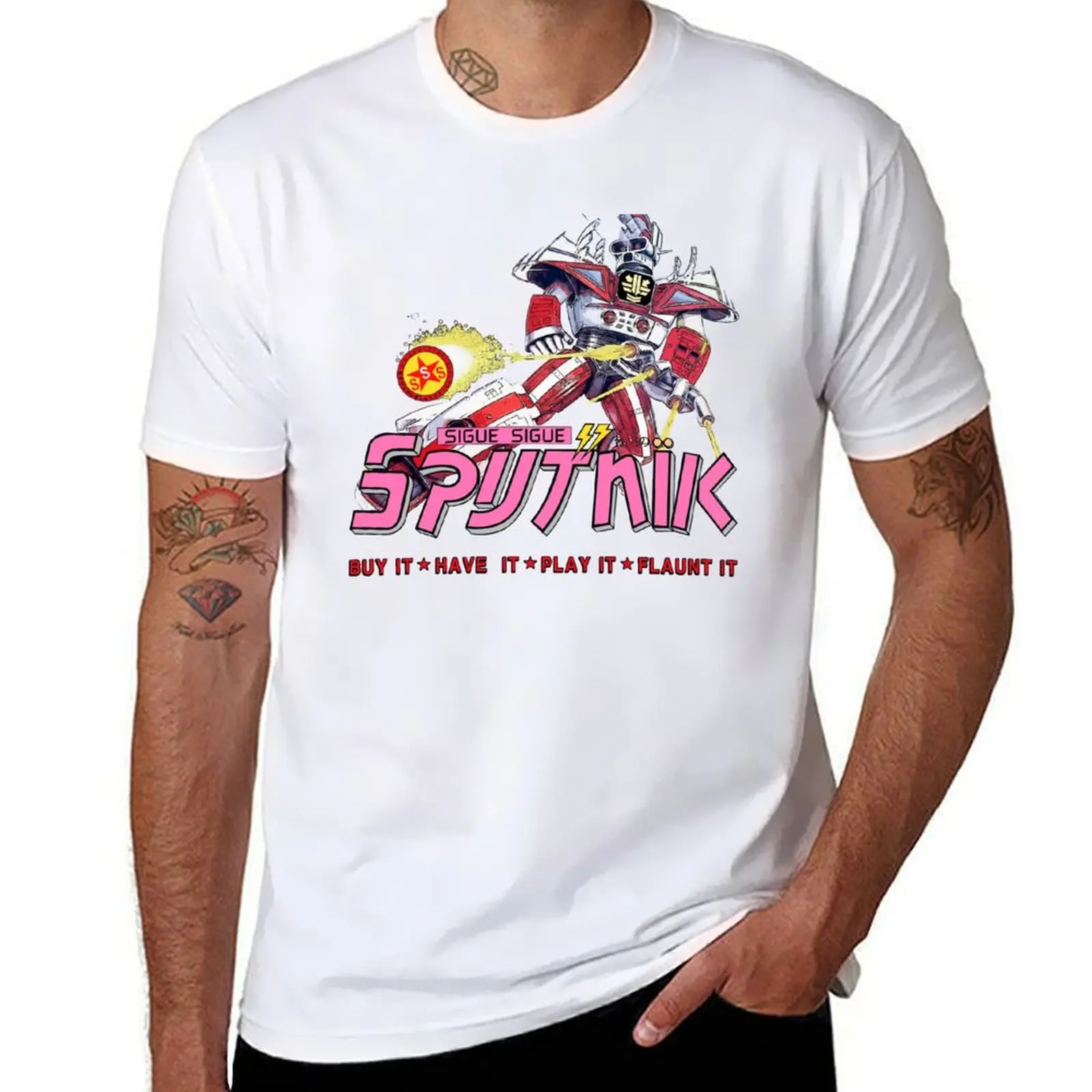 

Sigue Sigue Sputnik - Buy It, Have It, Play It, Flaunt It T-Shirt t shirts for man pack white man t shirt cotton T-Shirt