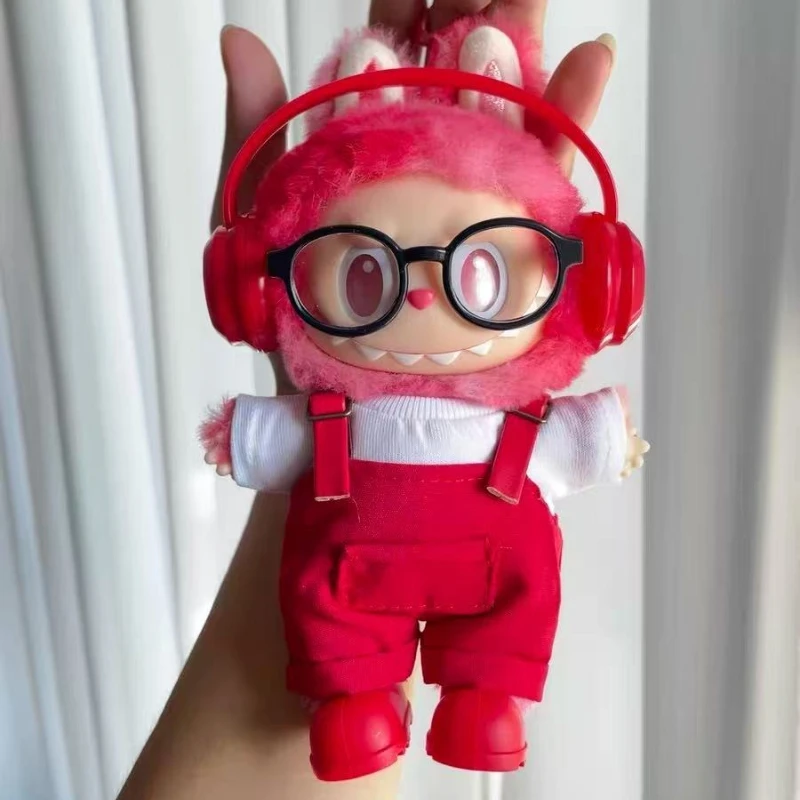 

DIY accessories for labubu V1 V2 shoes without lenses glasses stylish plastic headphone set plush doll decoration birthday gift
