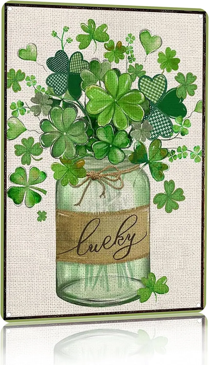 Smilelife Gifts Funny Green Shamrocks Clovers Lucky Irish Tin Sign For Home Room Yard Garden Vintage St Patricks Day Decor 8X12 Cartoon Anime