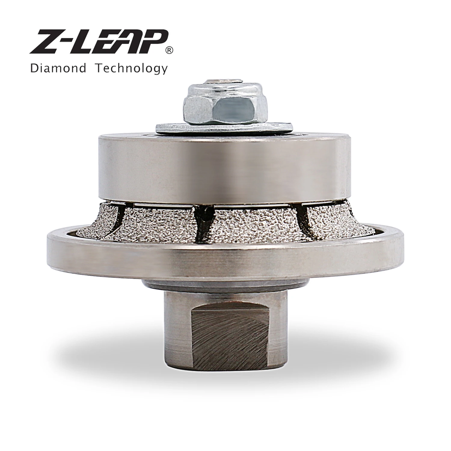 Z-LEAP Diamond Hand Profiler B5 ,Half Bullnose Vaccum Brazed Profile Wheel Metal Cover Router Bit for Marble Granite