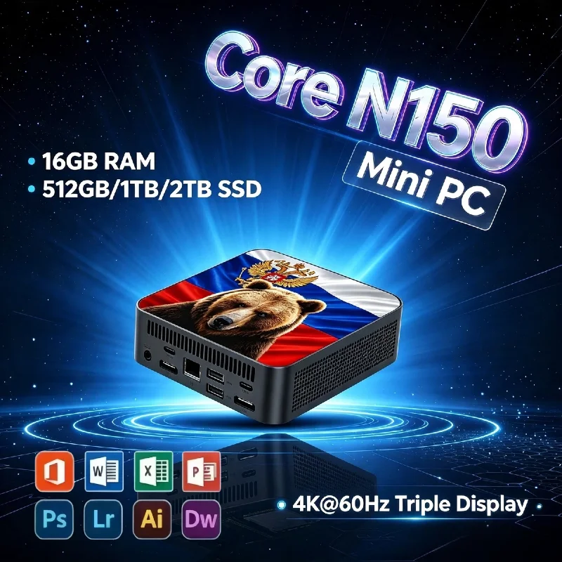 インテル-core-n150-ミニデスクトップコンピューター-16gb-ram-1tb-m2-ssd-wifi-6-bt52-低消費電力-nvme-pc-pro-ユニット-ホームオフィス向け