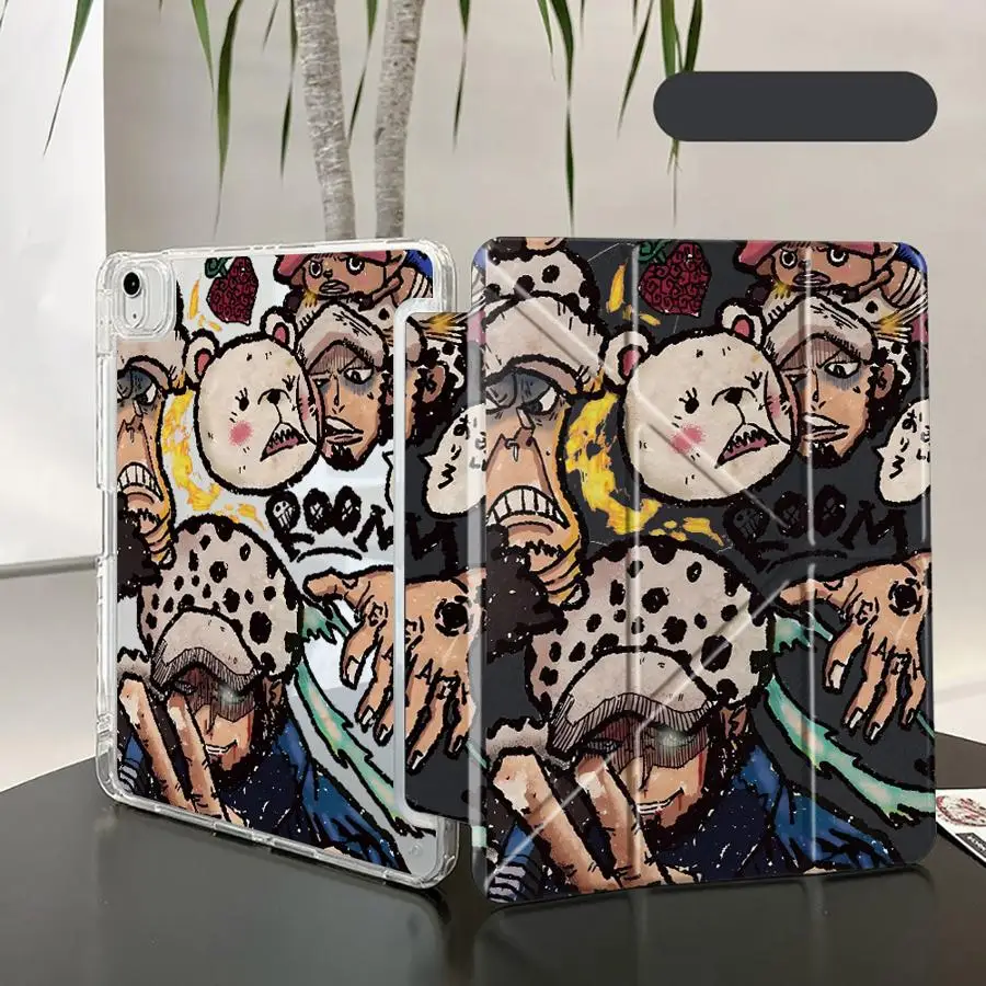 

Чехол-подставка One Pieces Cartoon Y-Fold для планшетов iPad Mini 6, 7, Pro 11, 10, 9, 8, 7, 12.9 дюймов, Air 4, 5, M3, M2, 1, 2, M4