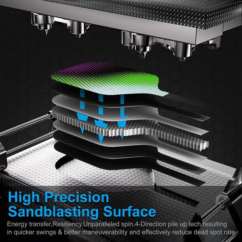 مجموعة مجداف كرة البيسبول الشبكية الأنيقة المعتمدة من USAPA T700 من ألياف الكربون Unibody مشكل حراريًا مع قوة ودبوس أساسي على شكل قرص العسل 16 مم #6