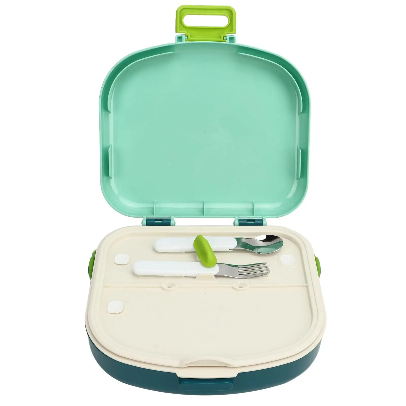 

Portable Bento Box Lunch Container - Easy Clean, Air Hole, Buckle Lock, Multi-Compartment with Spoon for travel