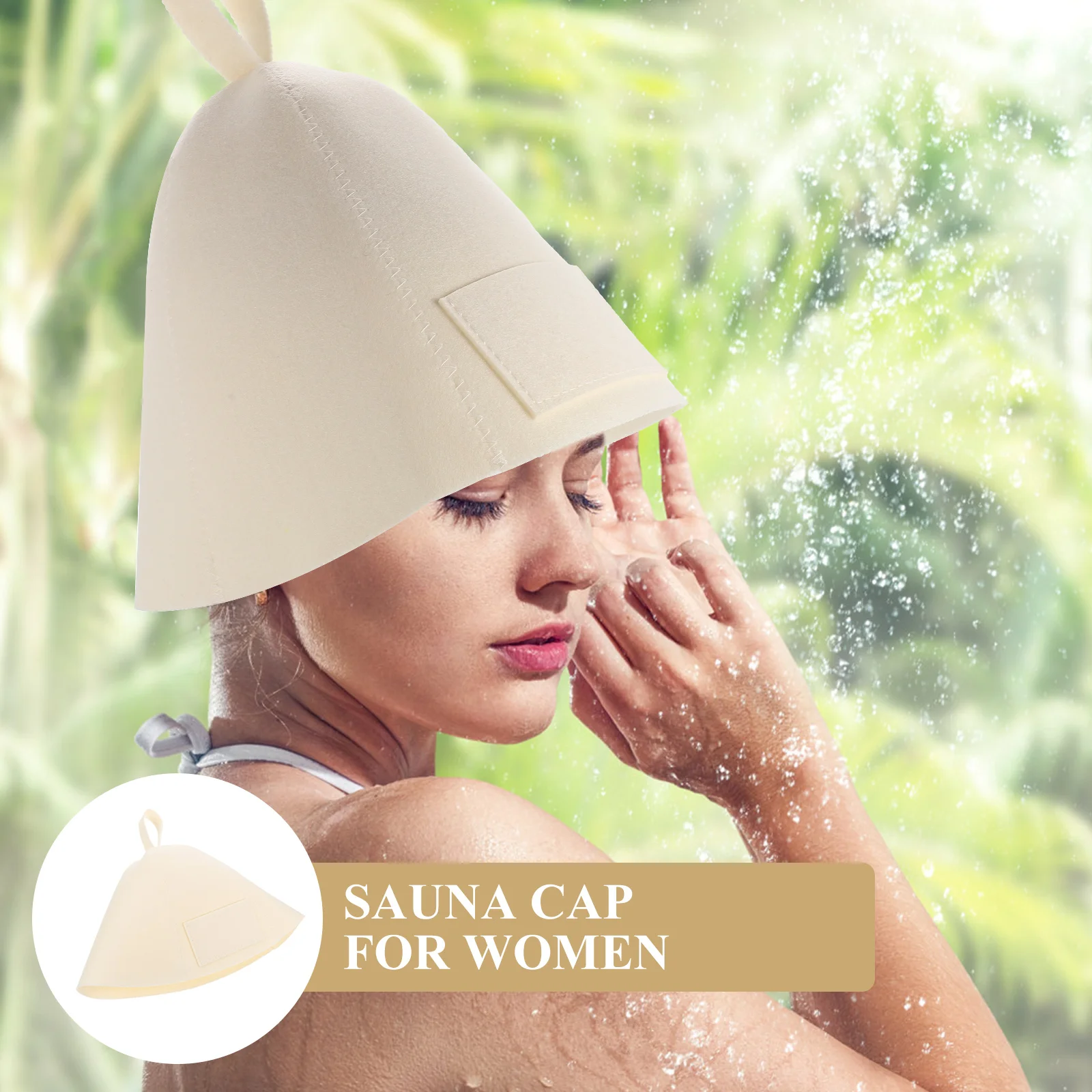 

s Felt Hat for Women Shower Caps Sauna Shower Cap Bathing Cover Large Reusable Spa Sauna Cap Camping Grey