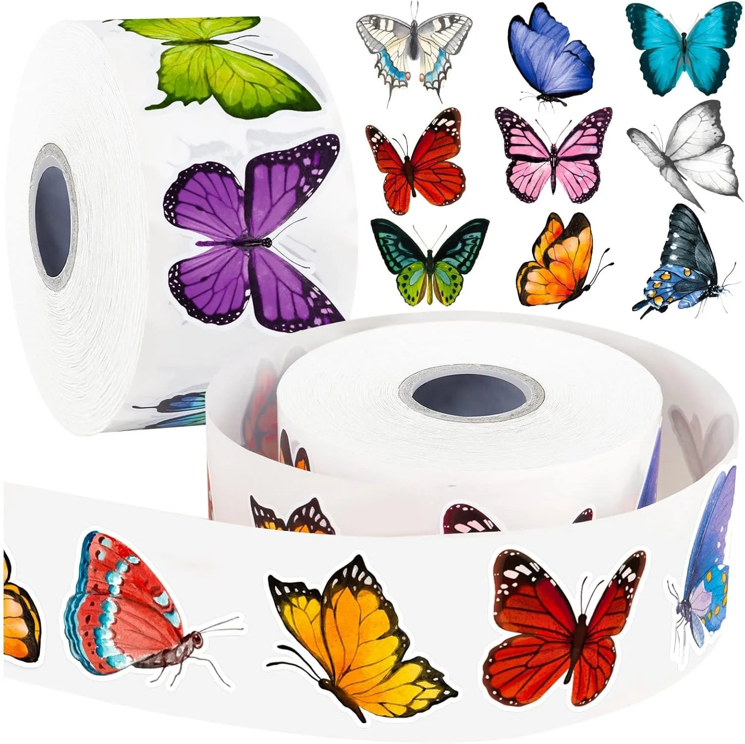 500 Stück Schmetterlings-Blumen-förmige Aufkleber, Dekoration, Geschenkbox, Aufkleber, Etikett, Schreibwaren-Aufkleber