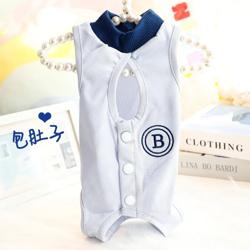 New Spring Summer Thin Dog Four Legs Clothes Belly Protection Sterilization Suit for Small Cats and Dogs 7664