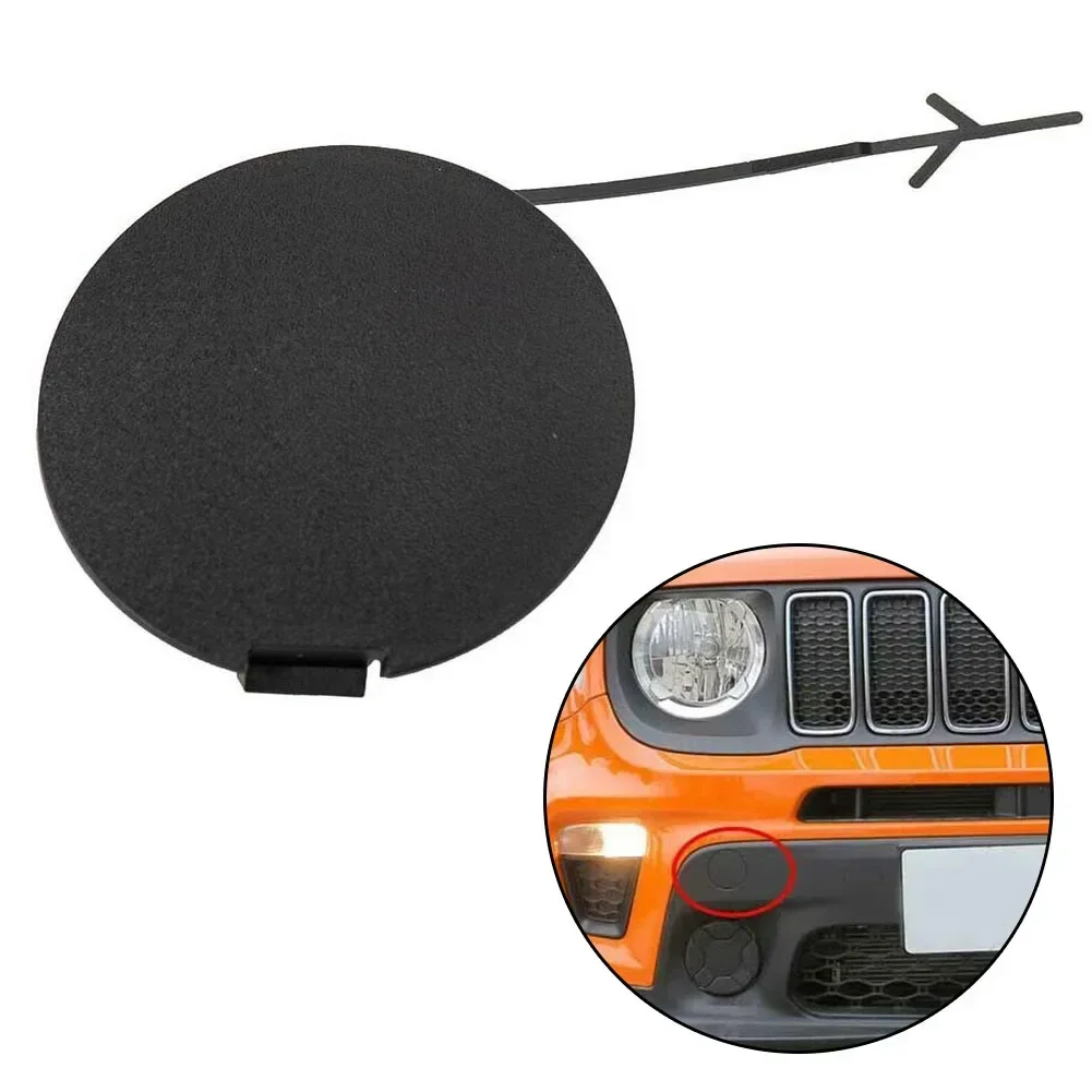 

For Jeep Renegade 2015-2020 Front Bumper Tow Hook Eye Cover 5XB38LXHAA Unprimed Black Car Tow Hook Cover Eye Towing Cap