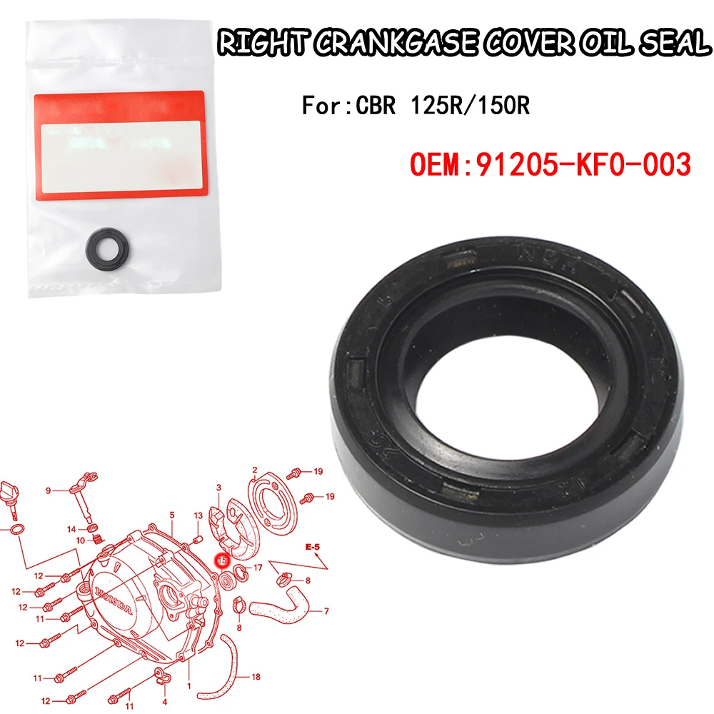 Water Pump Mechanical Seal Cover Right Crankgase Cover OIL SEAL 12 x 20 x 5 For Honda Cbr125 Cbr150 Cbr150R OEM 91205-KF0-003