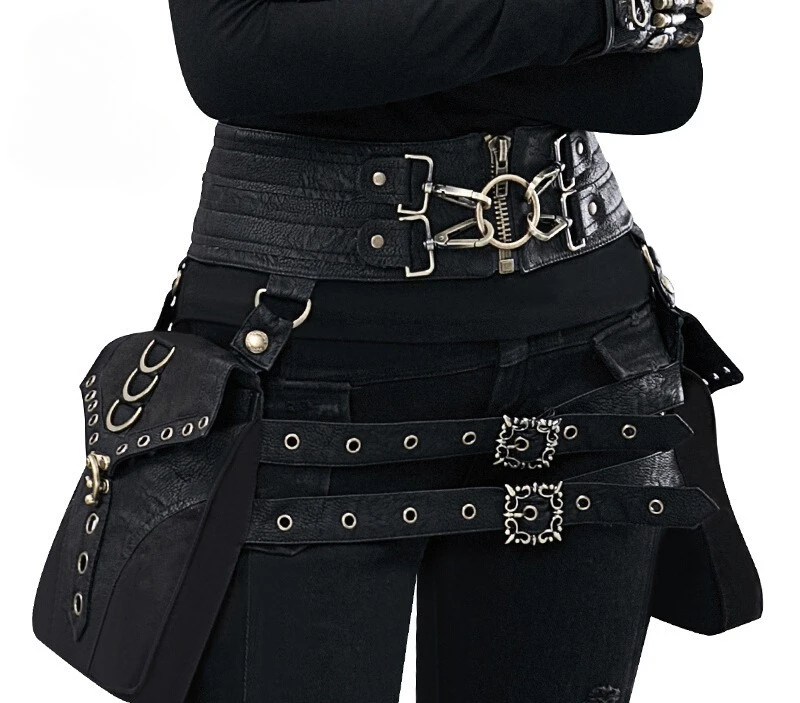 

Cyclist leg bag, waterproof steampunk outdoor mobile phone retro waist bag.