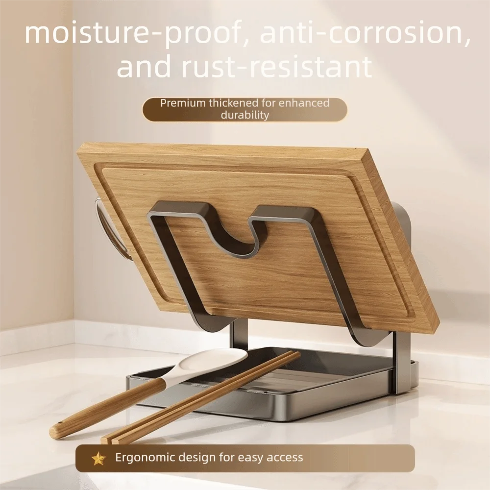 Double Layer Pot Lid Rack Large Capacity Non-Slip Pot Cover Storage Shelf U-Groove Removable Drip Tray Pot Lid Organizer