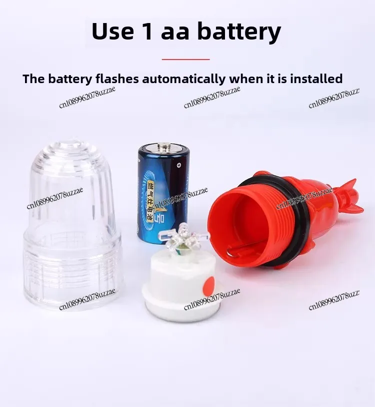 Auto Light Controlled Buoy Strobe Light, Waterproof LED Fishing Net Marker with Red/White Flashing