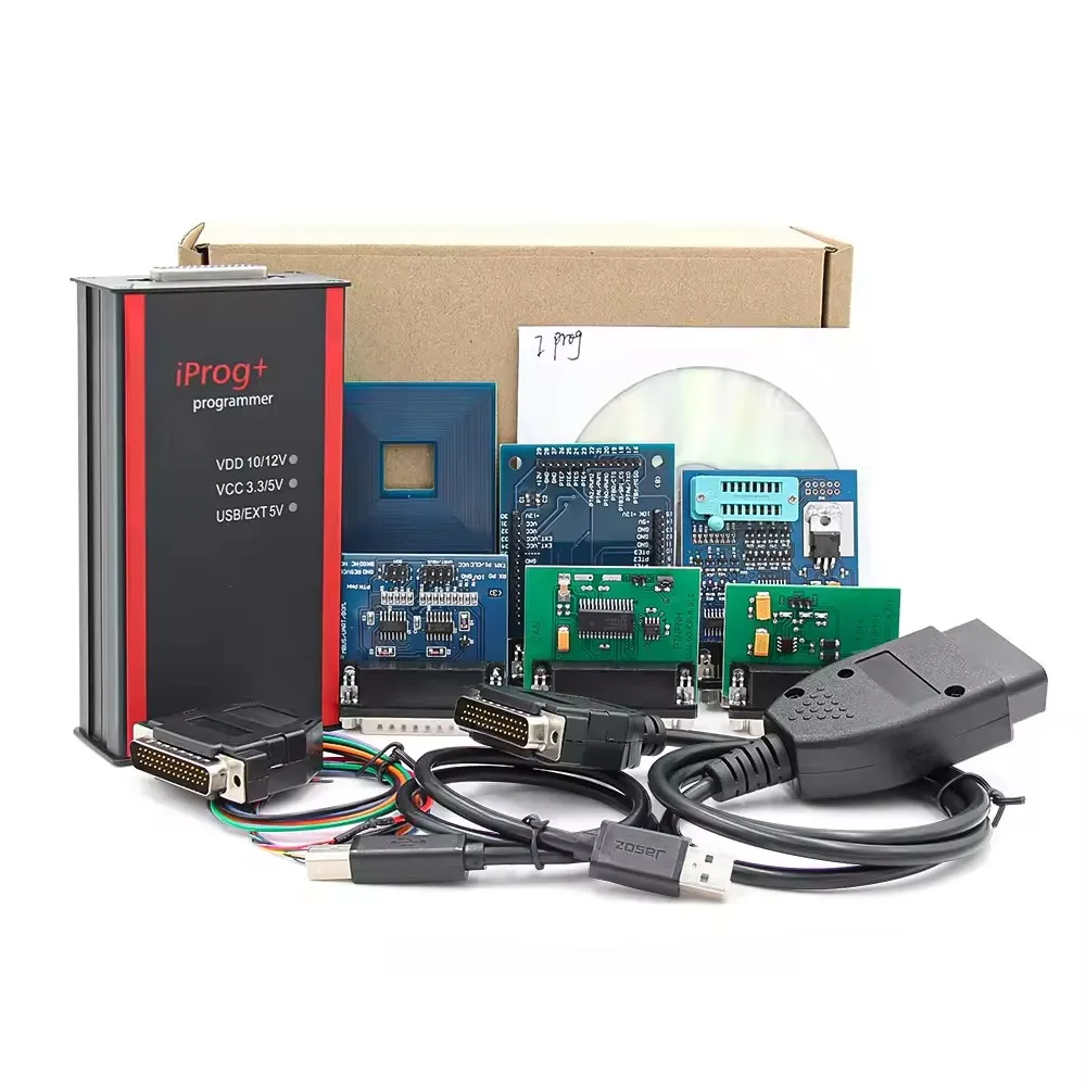 2023 Iprog Pro Full V89 with 7/11 Adapters Support Eeprom IMMO/KM/Radio /Airbag Reset Dashboard IPROG+ ECU Key Programmer Tool