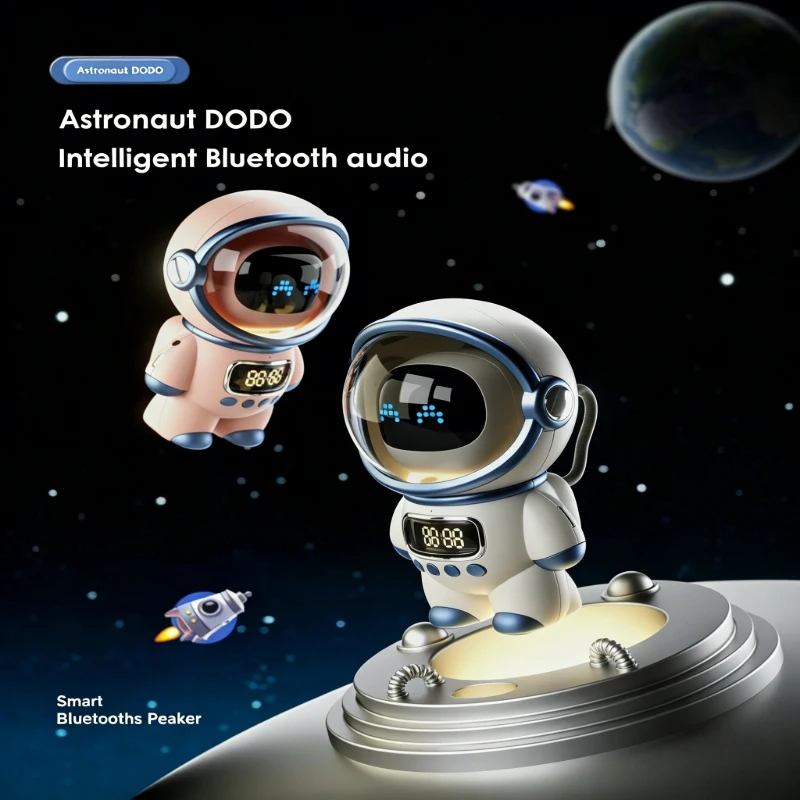 

Умная Bluetooth-совместимая колонка Smart Space Astronaut, портативная стереосистема с интерактивным аудио и функцией будильника, креативный подарок