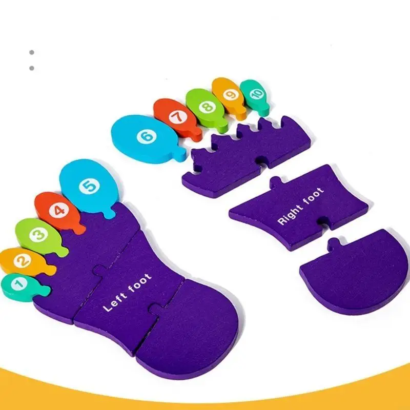 

F62D Puzzle for Palm/Sole Wooden Learning Puzzle Color Sorting Digital Number Learning Toy Preschool Educational A