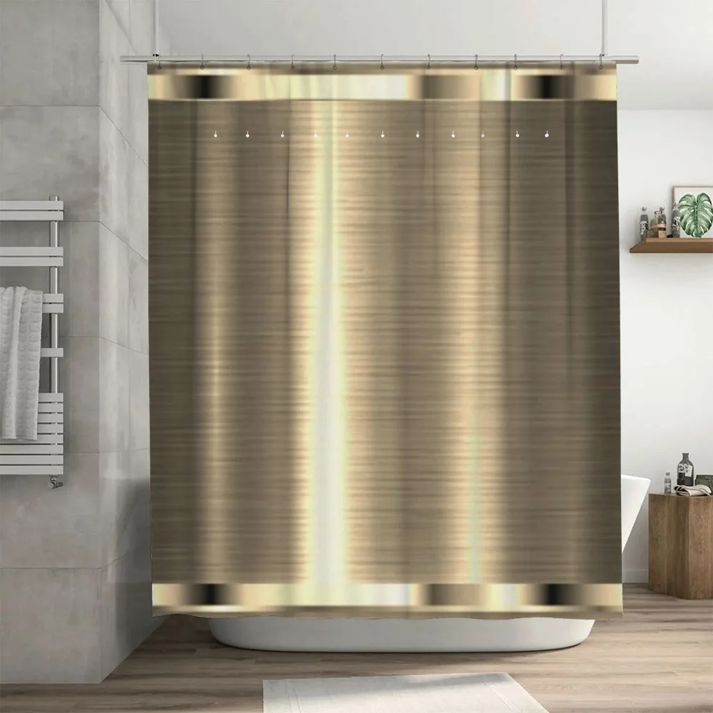 Luxury Golden Shower Curtain: A Touch of Elegance for Your Bathroom Decor This 128 character AliExpress title highlights the lux - view 3