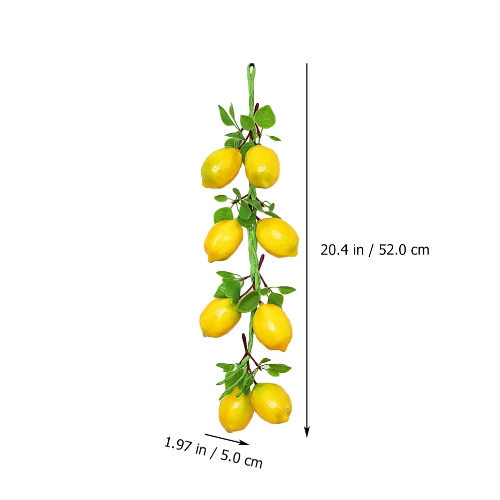 2 Bunches Imitation Lemon Skewers Simulation Fruit Decor Hanging Pendant Fake Lemons Photo Vegetable Artificial Foam Prop Man