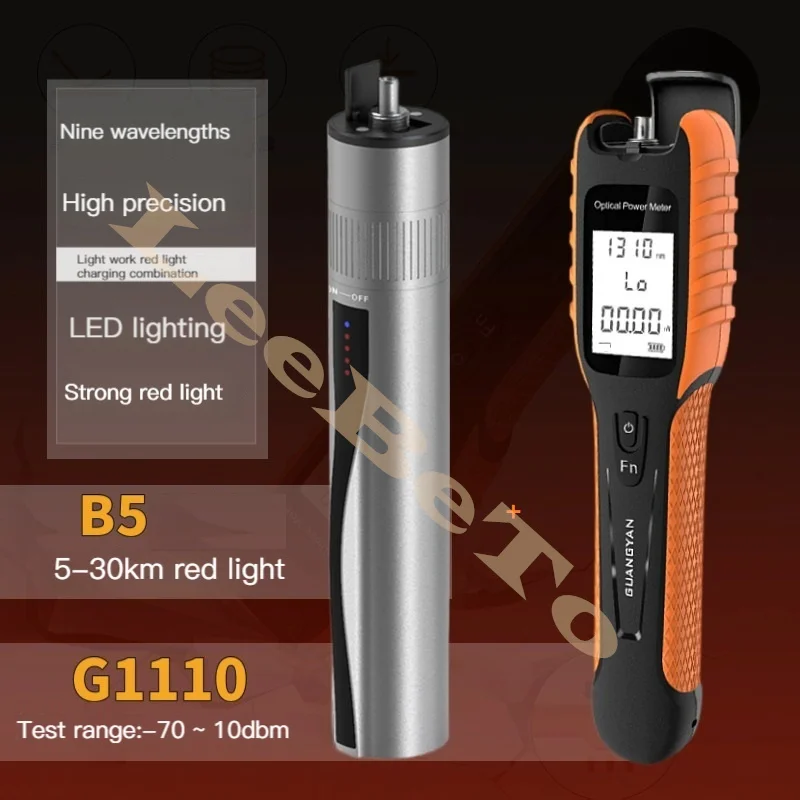 

2 in 1 Fiber Optical Power Meter -70 to 10dBm Patch Cord Cable Tester Tool FC/ST/SC Red Light Pen 5-30km Visual Fault Locator