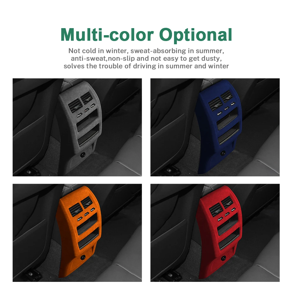 Italy Super Suede Car Rear Back Air Vent Cover For BMW X5 G05 X6 G06 2019 2020 2021 2022 2023 Interior Trim Styling Accessories