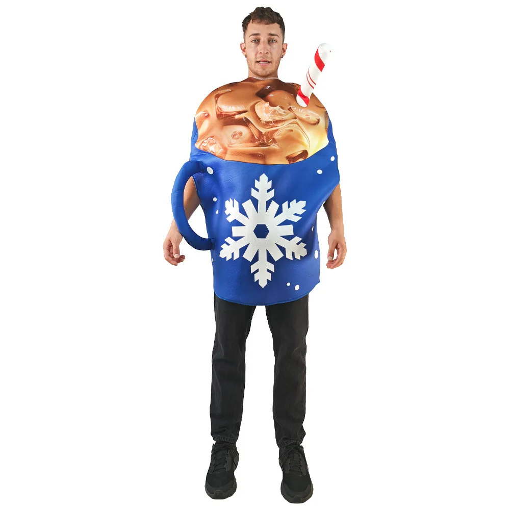 

Cola Cup Printed Costume Hot Chocolate Cup Festival XMAS Cosplay Costume Adult One Size Party Halloween Thanksgiving Clothes