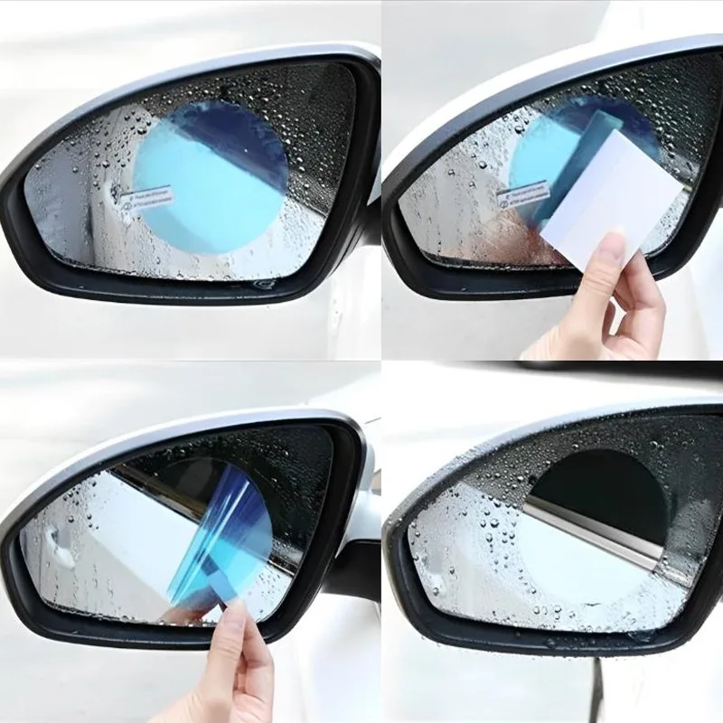 Universal Car Rearview Mirror Antifog Film Side Window Anti-Rain Transparent Film Anti-Glare Protective Sticker Auto Accessories