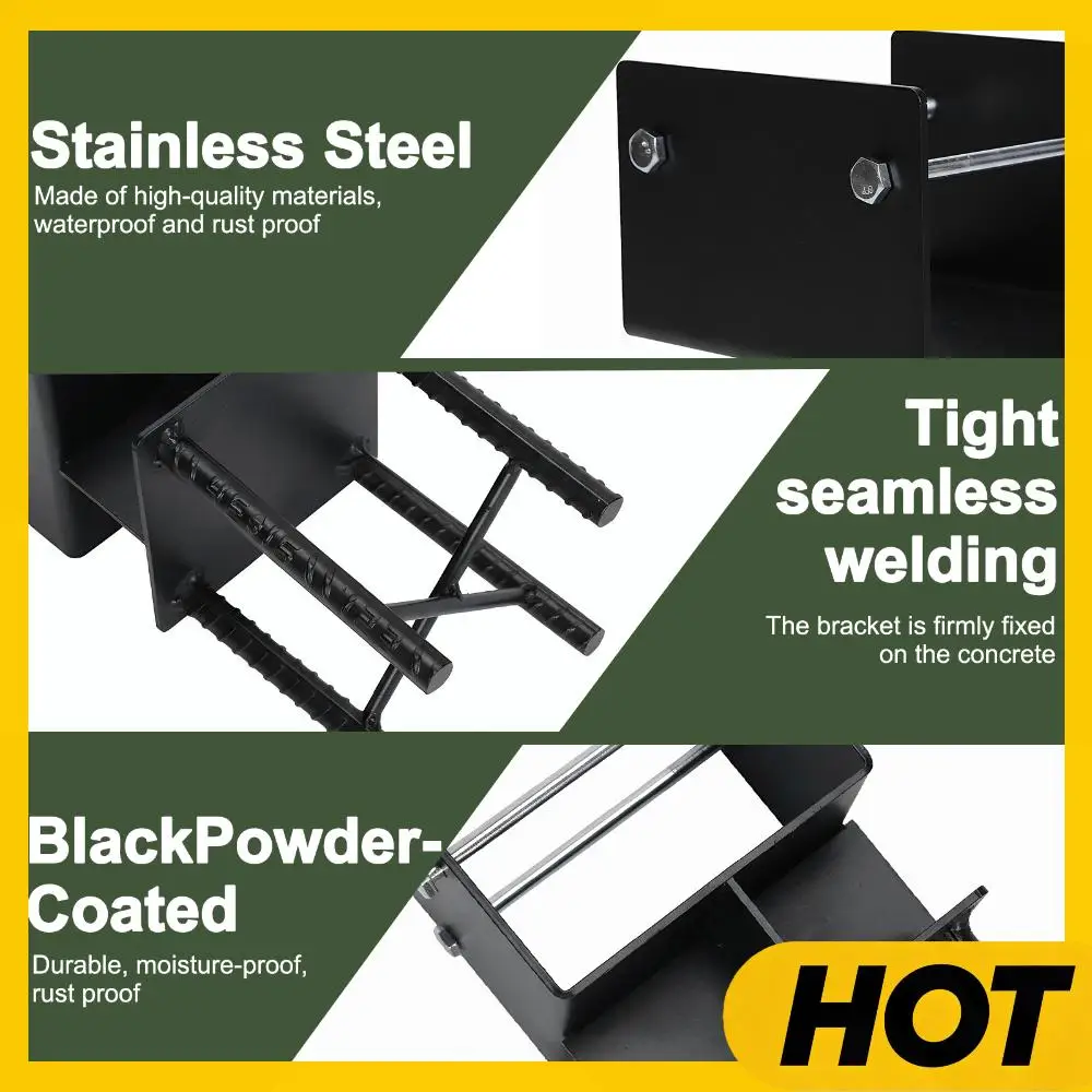 

Комплект из 4 U-образных опор для бетона 6x6, стальные кронштейны с порошковым покрытием, внутренний размер 5.5x5.5 дюймов, для опоры перил павильона