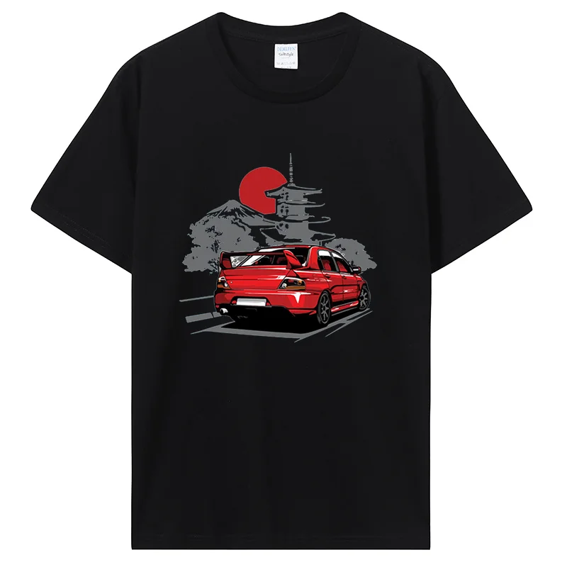 Initial D T-shirt Drift Japanese Car Mitsubishi Lancer Evolution Tshirt Clothing Summer Cotton Short Sleeve Tee Shirt Unisex Top