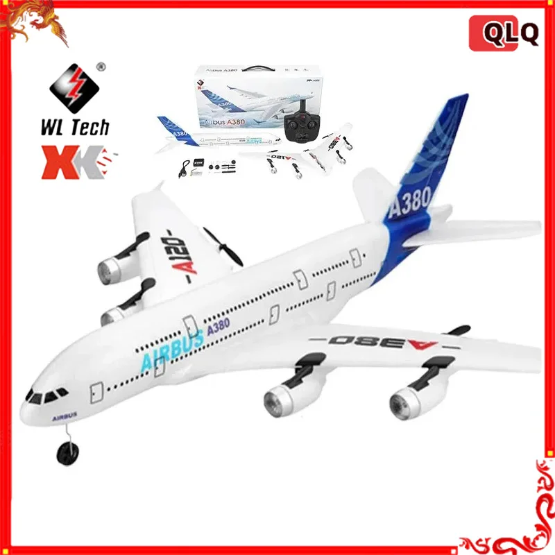 

Wltoy Rc Plane Xk A120- Airbus A380 Three Channel Camera Rear Push Dual Power Remote Control Glider Aircraft Model Toy Gift