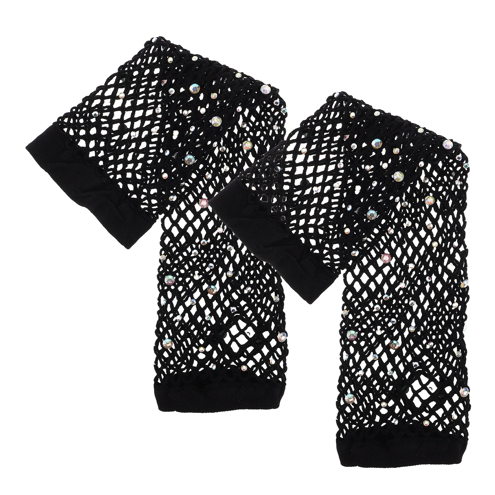 

1 пара сексуальных перчаток в сеточку со стразами, эластичные длинные сетчатые перчатки без пальцев, маскарадный костюм, аксессуары для ночного клуба
