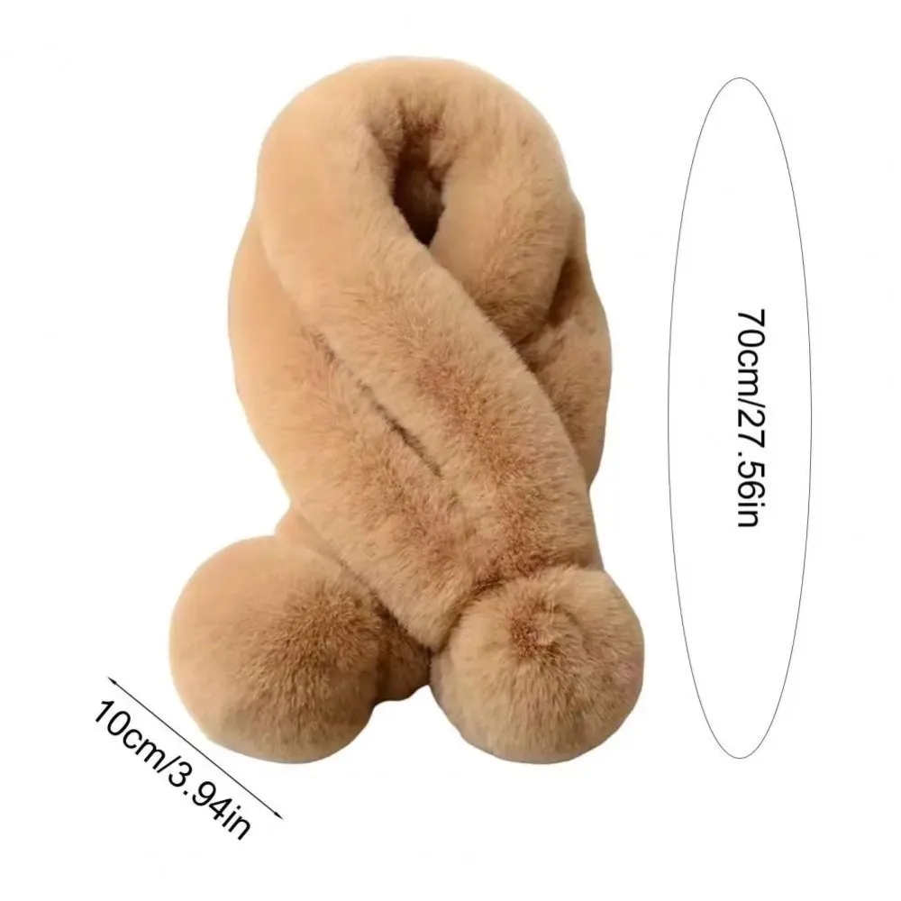 Neue Einfarbig Kreuz Schal Faux Kaninchen Fell Hals Schutz Neck Schal Verdicken doppelseitige Hals Abdeckung Winter