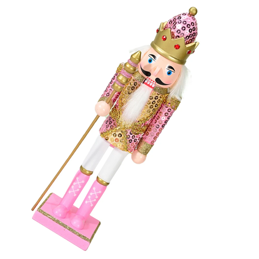 

Wooden Nutcracker Ornament Handcrafted Christmas Decor Desktop Decoration For Party Home Xmas Theme Display