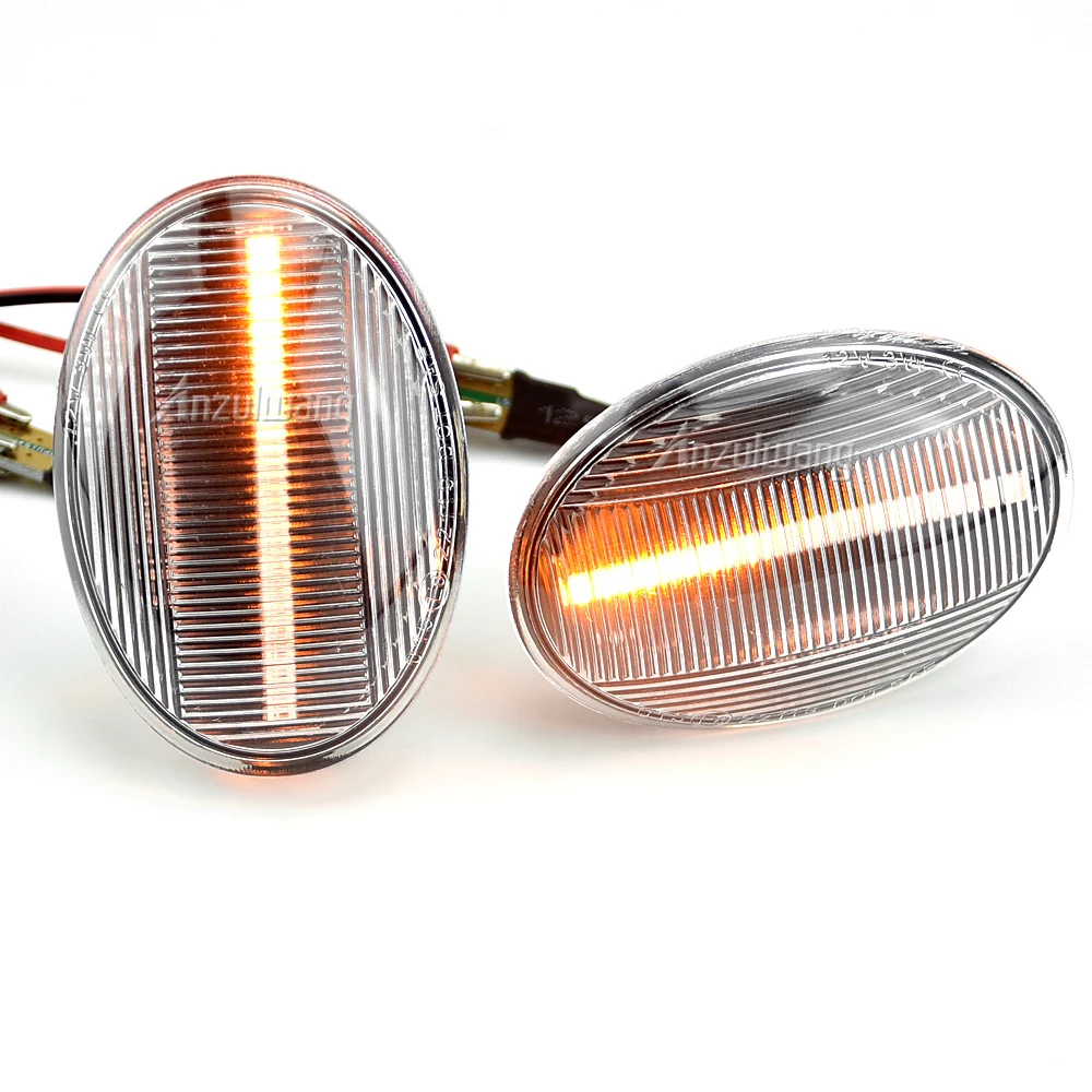 

2pcs For Mini Cooper R56 R57 R58 R59 Lens LED Side Marker Lamp Fender Turn Signal Dynamic Amber Lights