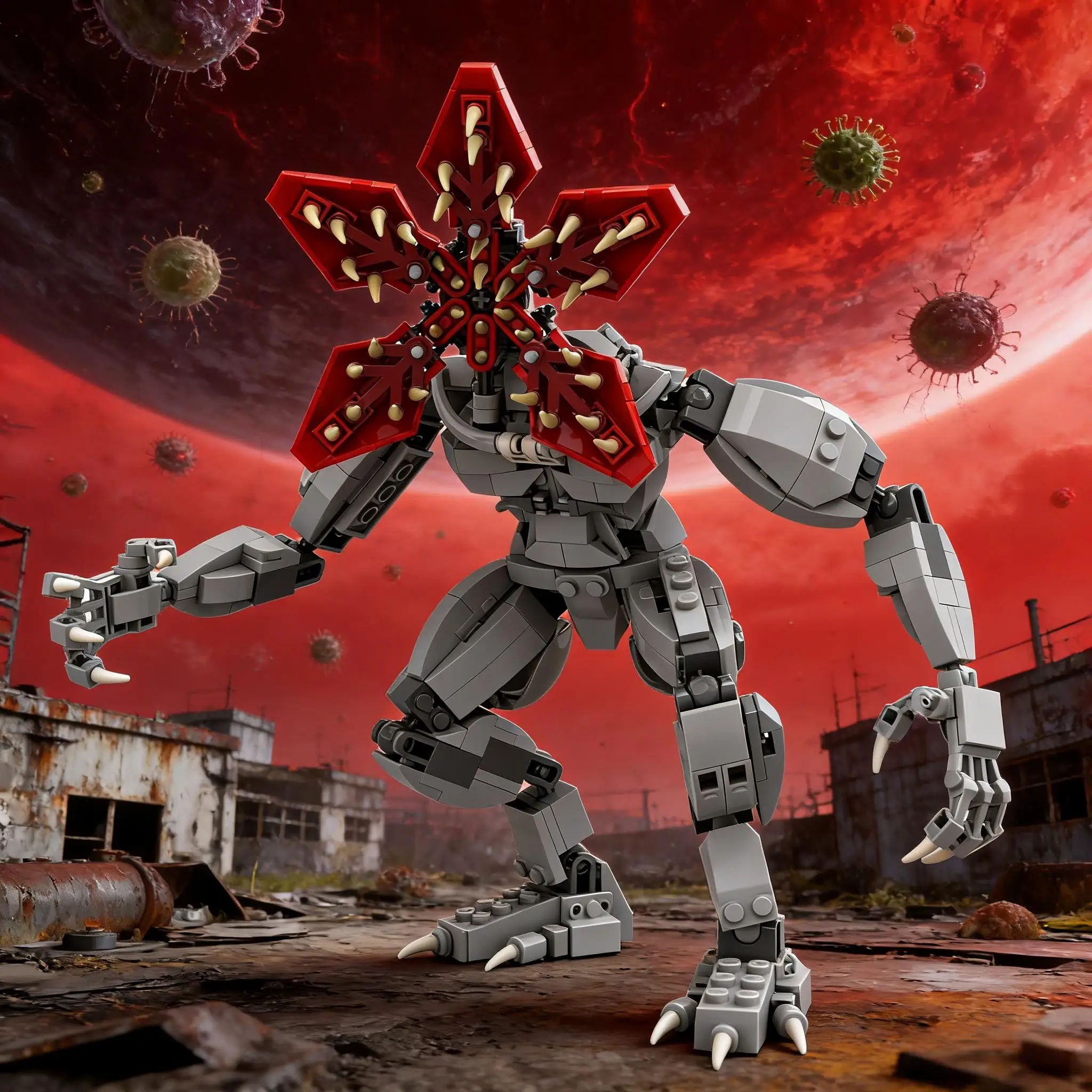 2026 New Series Demon Dog Demogorgon Carnivorous Plant Building Blocks Sci-Fi Thriller TV Play Monster Model Assembly Toys