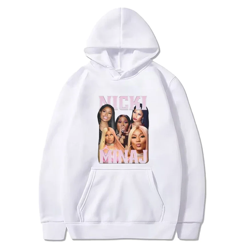 Hot Rapper Nicki Minaj Fashion Graphics black Hoodie Men Women Hip Hop Casual streetwear Unisex Fleece Long sleeve Sweatshirt