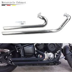 Motorcycle Exhaust Pipe Black Chrome Full Muffler System Exhaust Fits For Yamaha V Star Dragstar 1100 XVS1100 XVS1100AW Classic