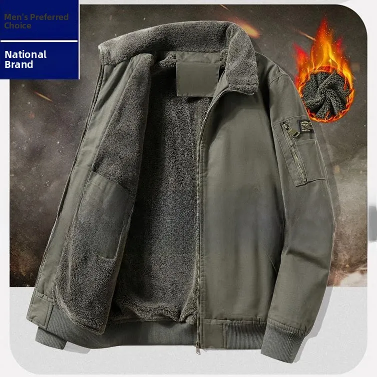 

Thiened Fce Cotton Jaet Мужская осенне-зимняя рабочая одежда с несколькими карманами Теплая верхняя одежда Trendy M Long Sve Regular Fit