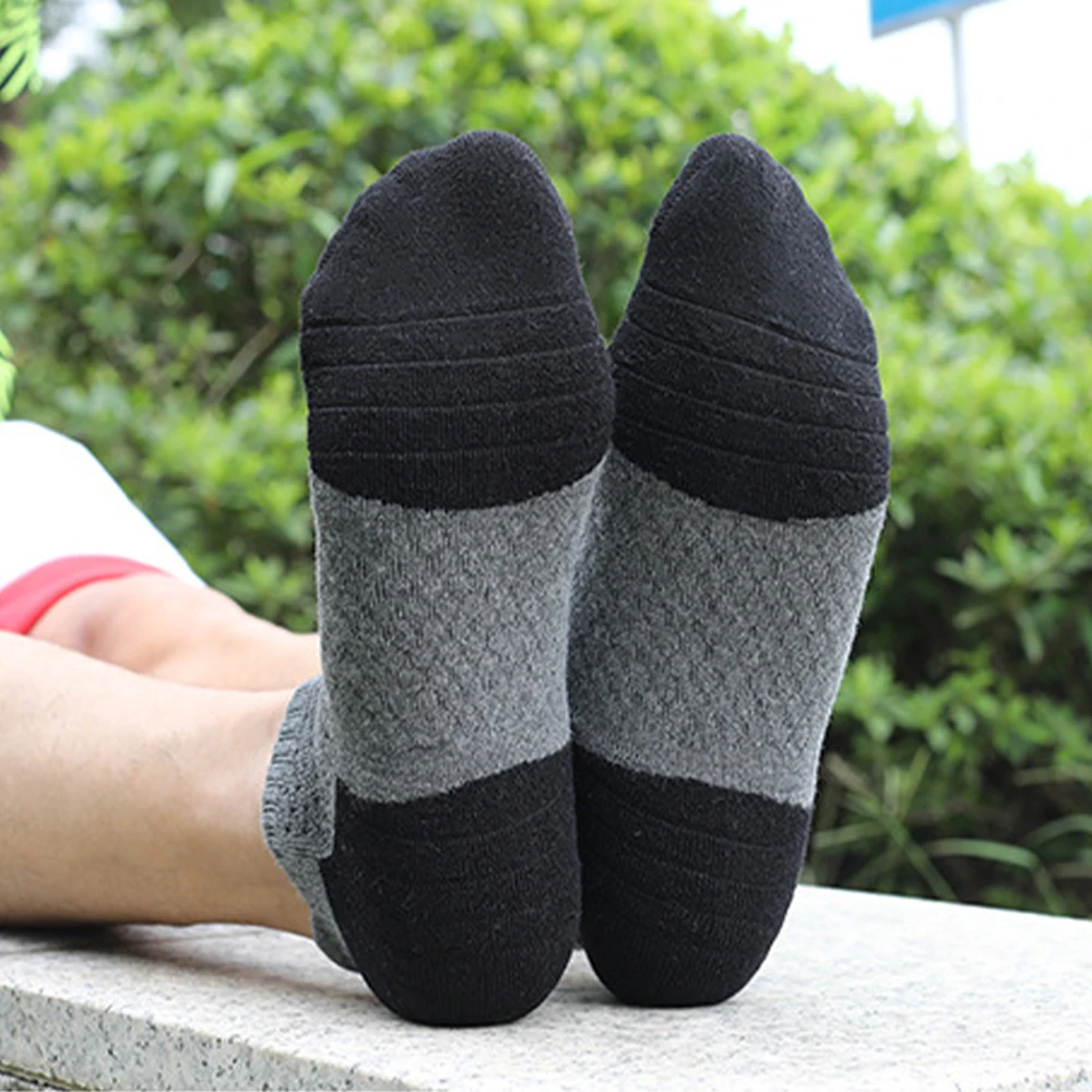 3 Pairs Men Socks Cotton Thickened Towel Bottom Sports Running Cycling Breathable Socks Male Short Socks High Quality Plus Size