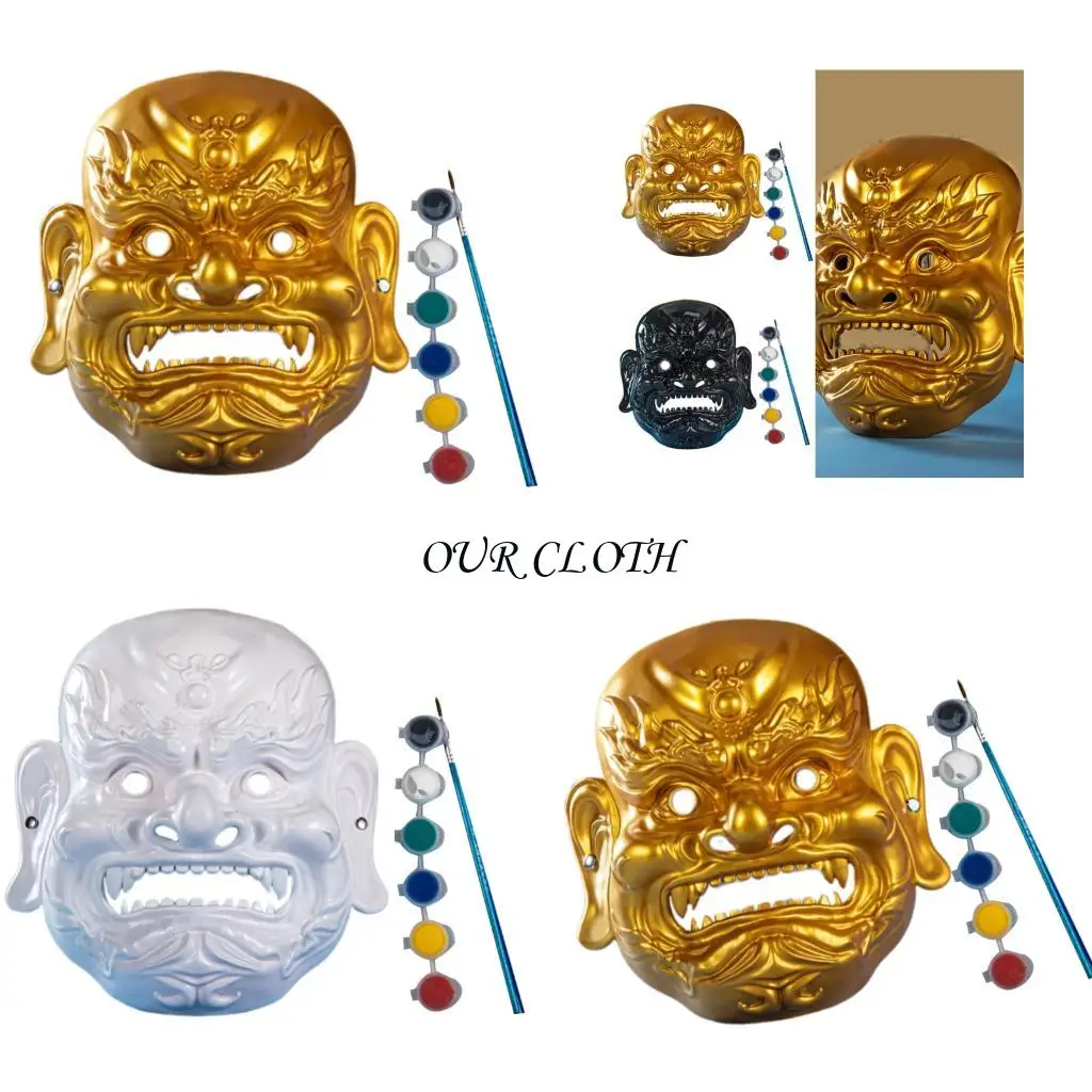 

DIY Неокрашенные маскарады маска Nuo Operas Mask Blank Paintable Mask с пигментом Y1AC